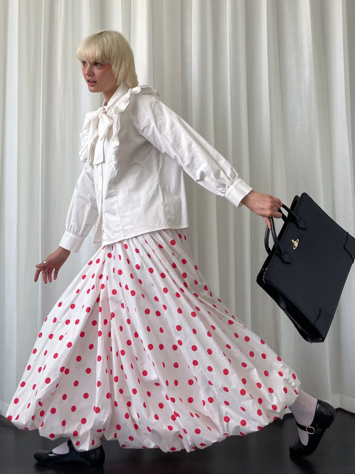 Loosesmell Irregular Bow Tie-Up Shirt