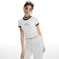 Imone Contrasting Bow Hot Diamond Round Neck Tee