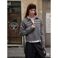 MADWITCH Casual Contrasting Striped Gull Neck Jacket