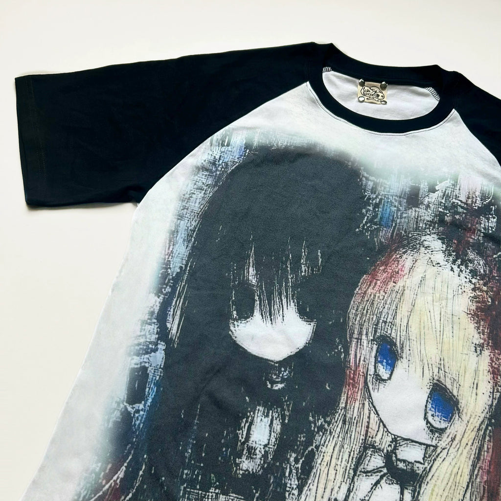 WEBBAR Loose Black and White Shoulder Tee