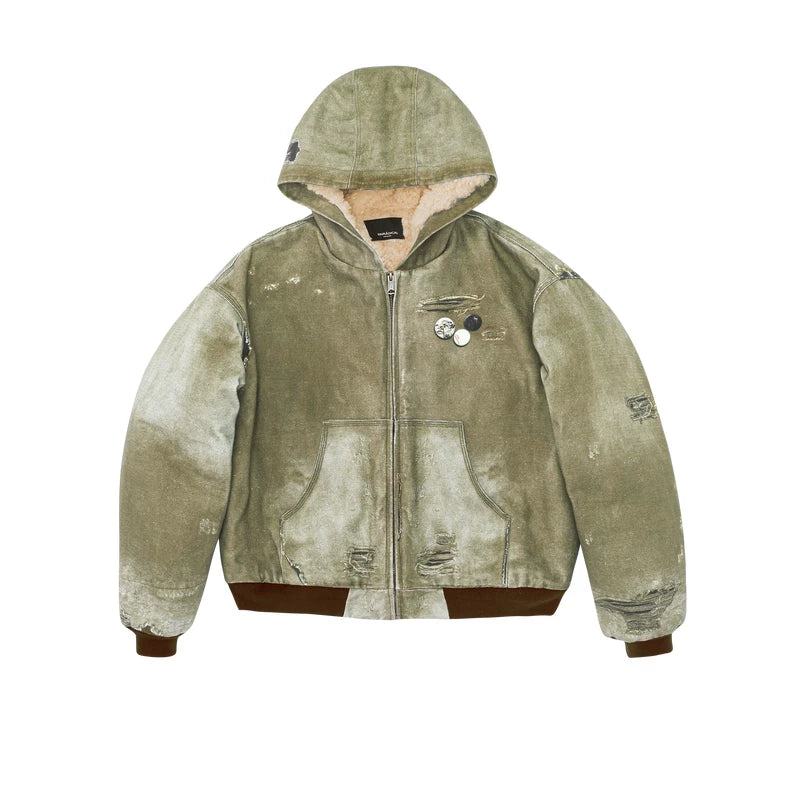 NONRADICAL 3D Printed Bead Sail Hooded Fleece Jacket