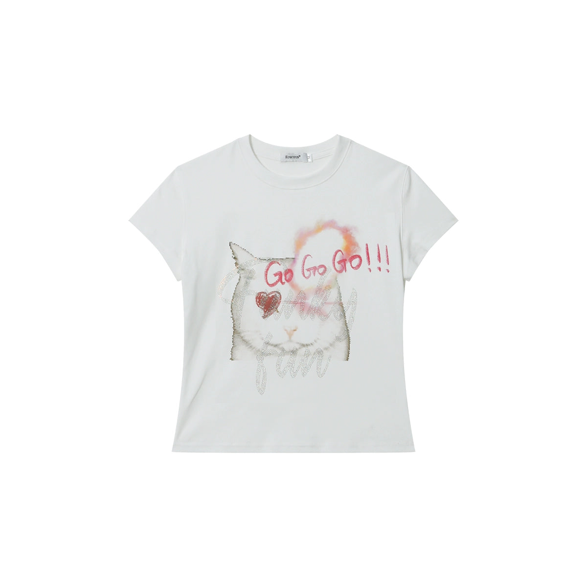 FUNKYFUN Kitten Color Hot Diamond Small Version Elastic Tee