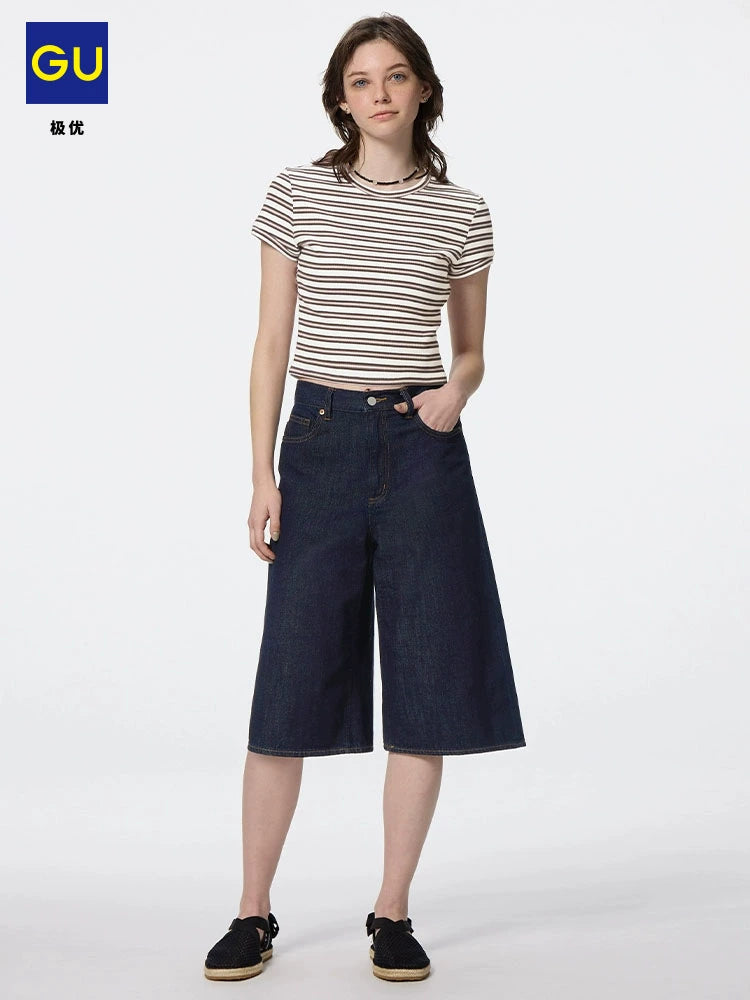 GU High Waist Retro Skinny Neutral Wide Leg Pants