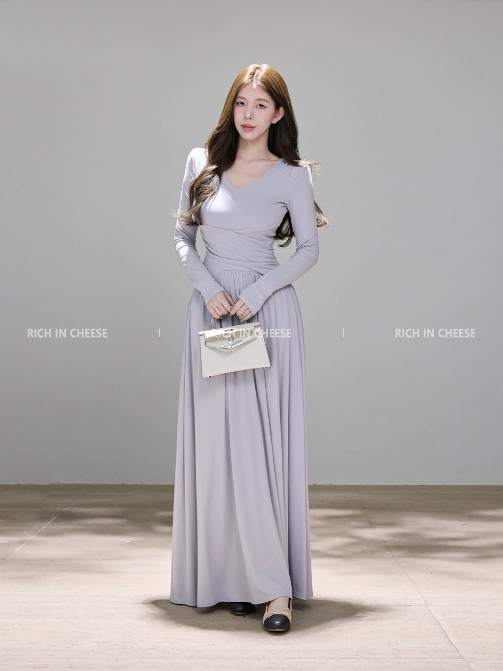 RICH IN CHEESE Knitted Cross-waist Dress