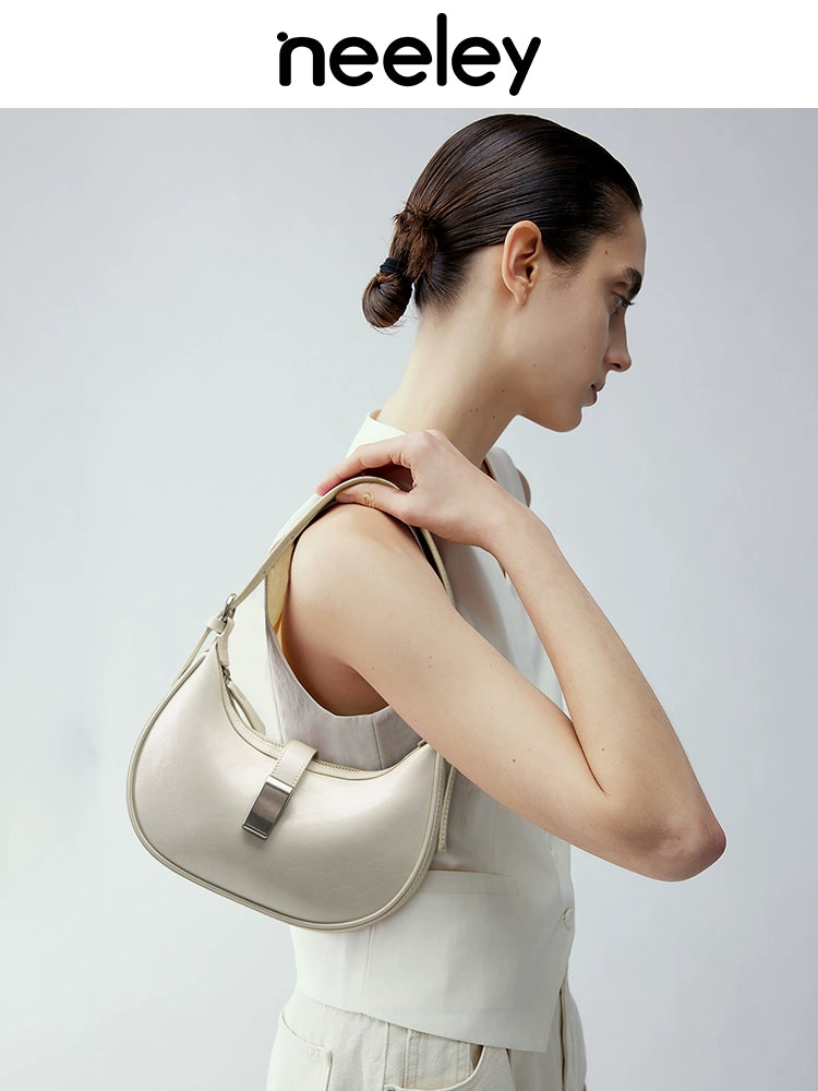 Neeley Niche French Leather Underarm Bag Saddle Bag