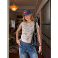 CCYE Embroidered Shoulder Short Versatile Tee