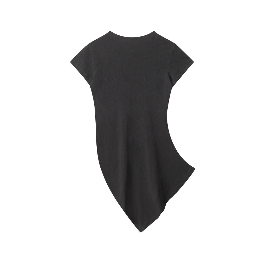 Nariele Slim Skinny Hip Wrap Short Sleeve Tee
