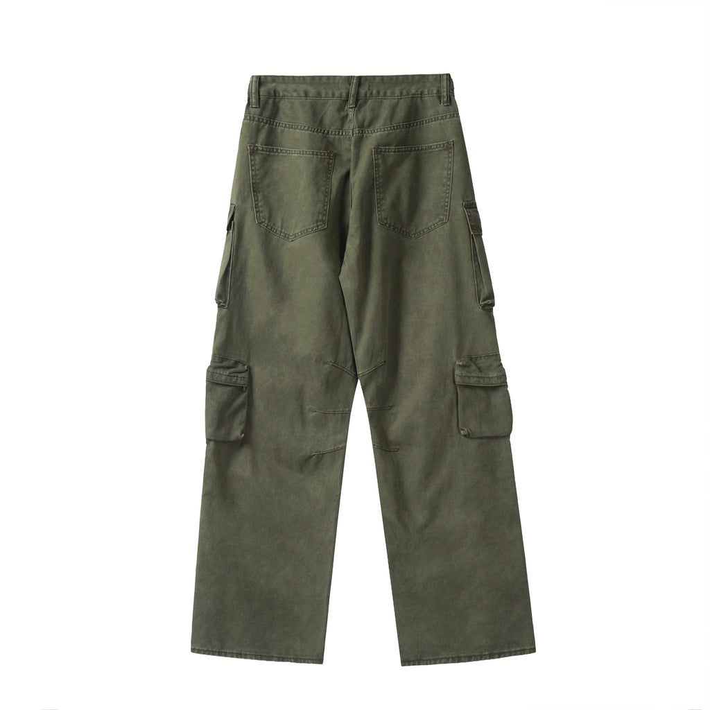 11KN army straight multi-pocket wide-leg pants