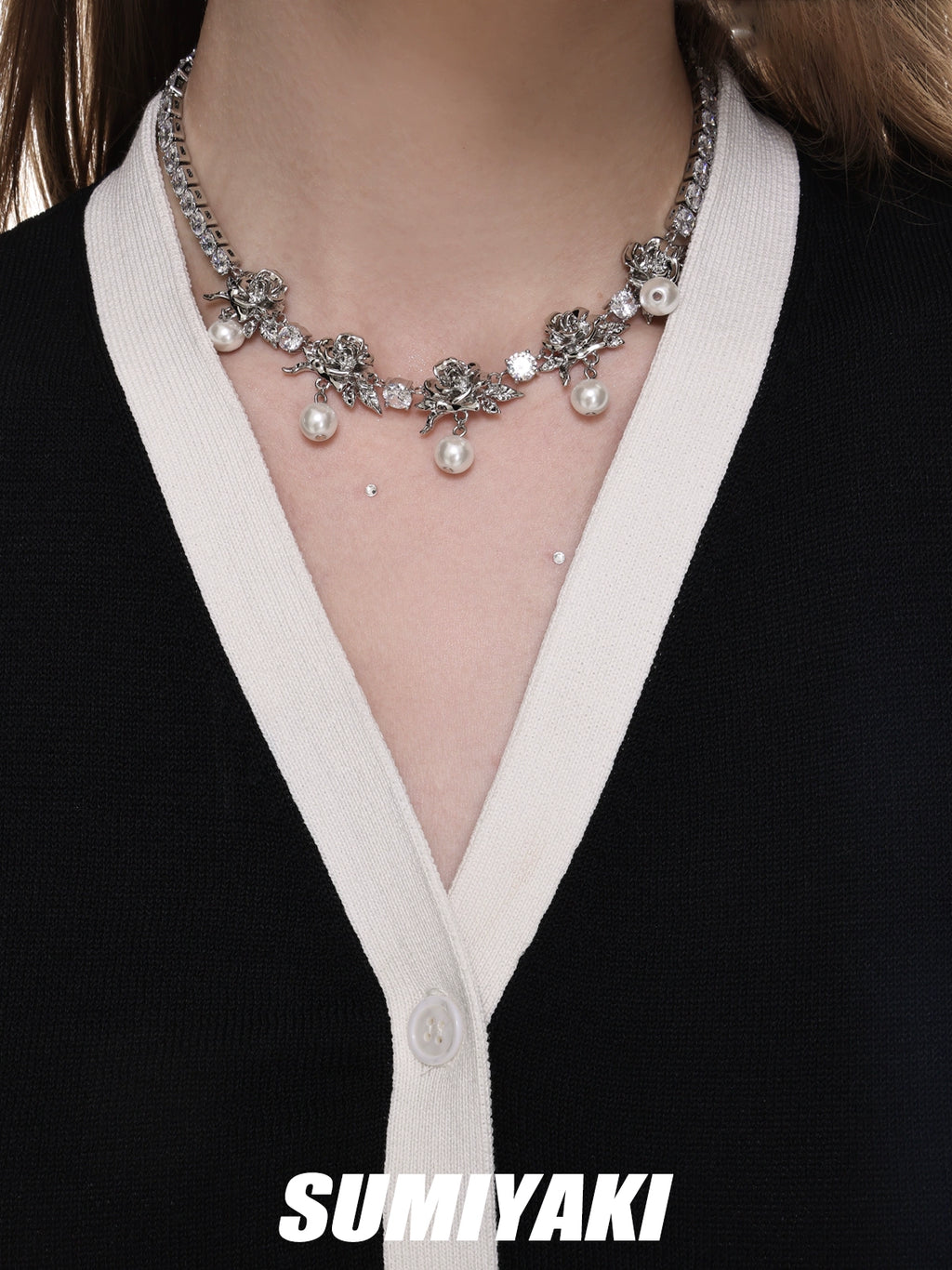 SUMIYAKI Full Diamond Rose Premium Necklace