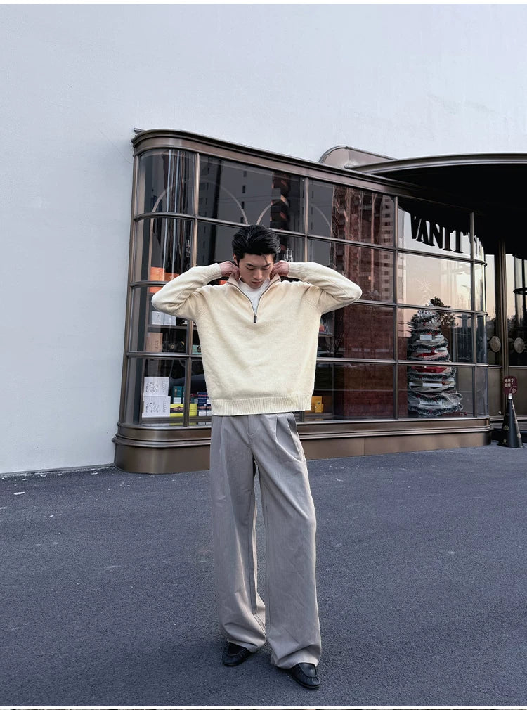 ZOZOFOREST Old Money Gold Matching Turtleneck Sweater