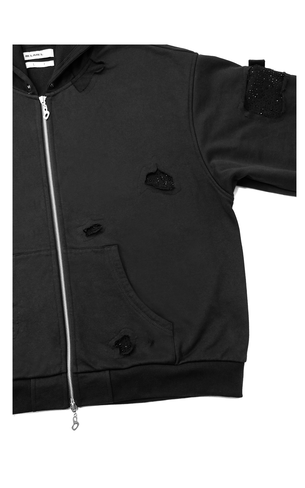 RELABEL Removable Double Hat Loose Double Zipper Sweater