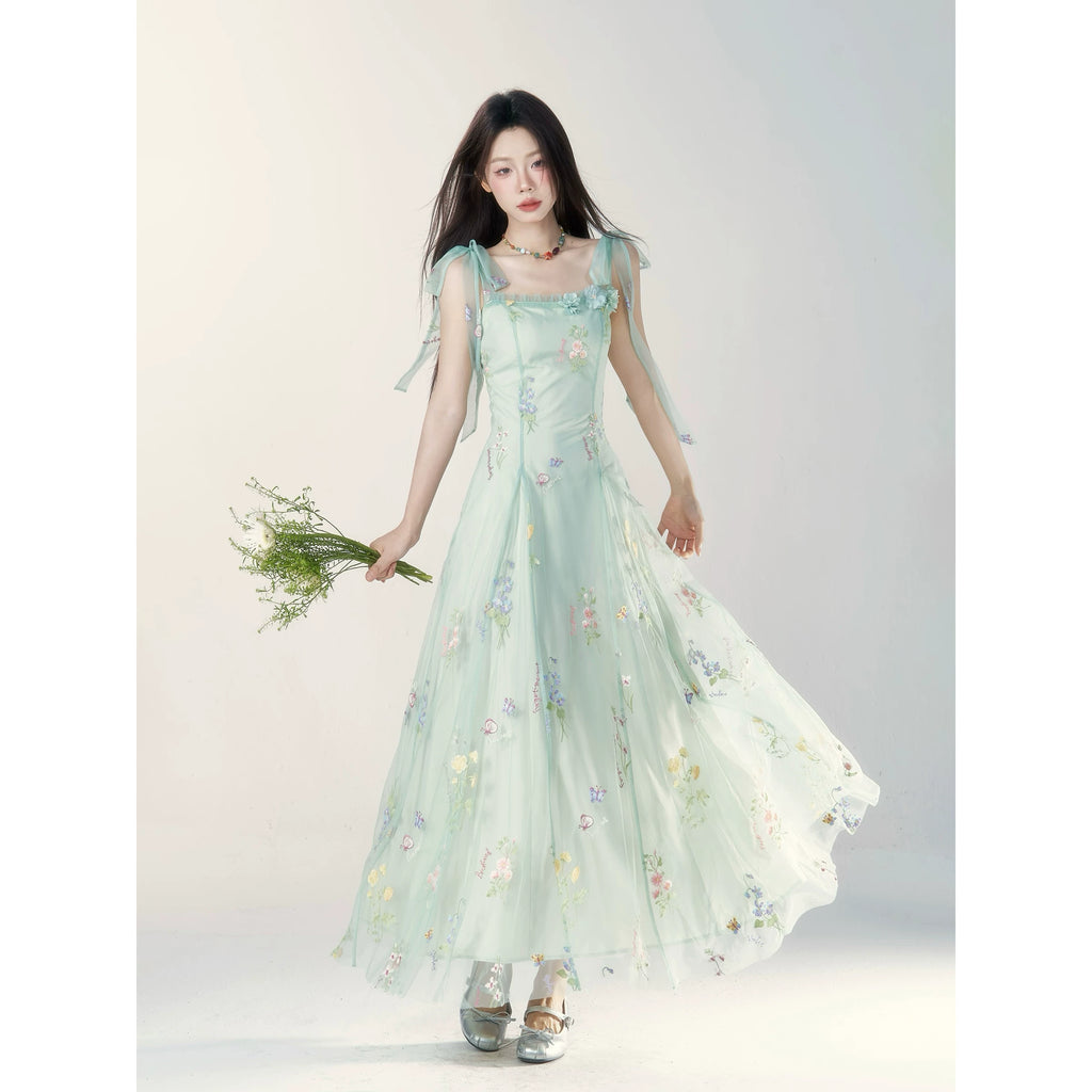 Wildberry Floral Suspender Waist Thin Dress (Clearance)