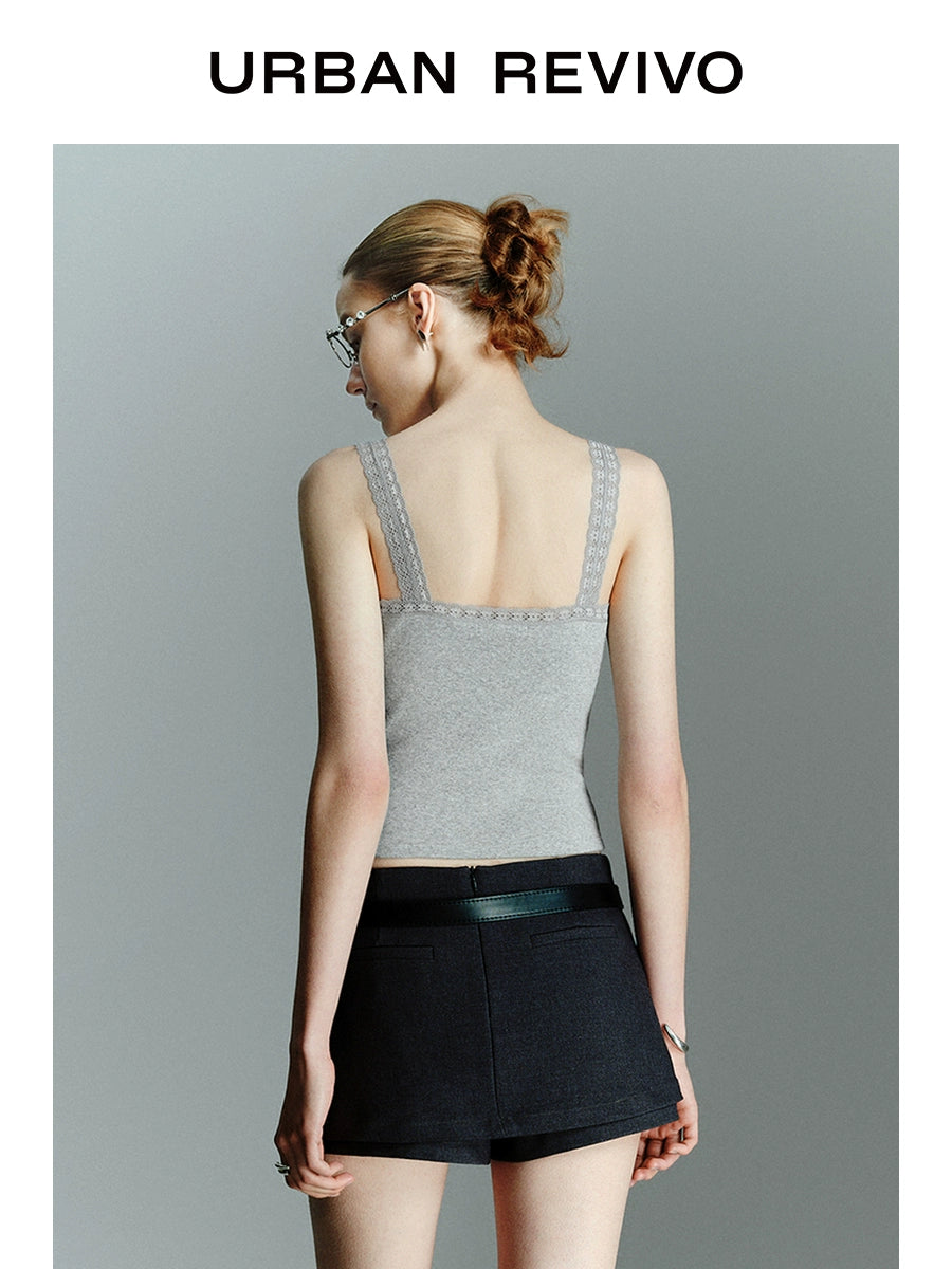 URBAN REVIVO Ballet Splicing Lace Bow Suspender