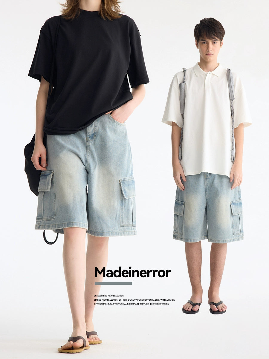 Madeinerror American Wash Loose Wide-Leg Cropped Pants