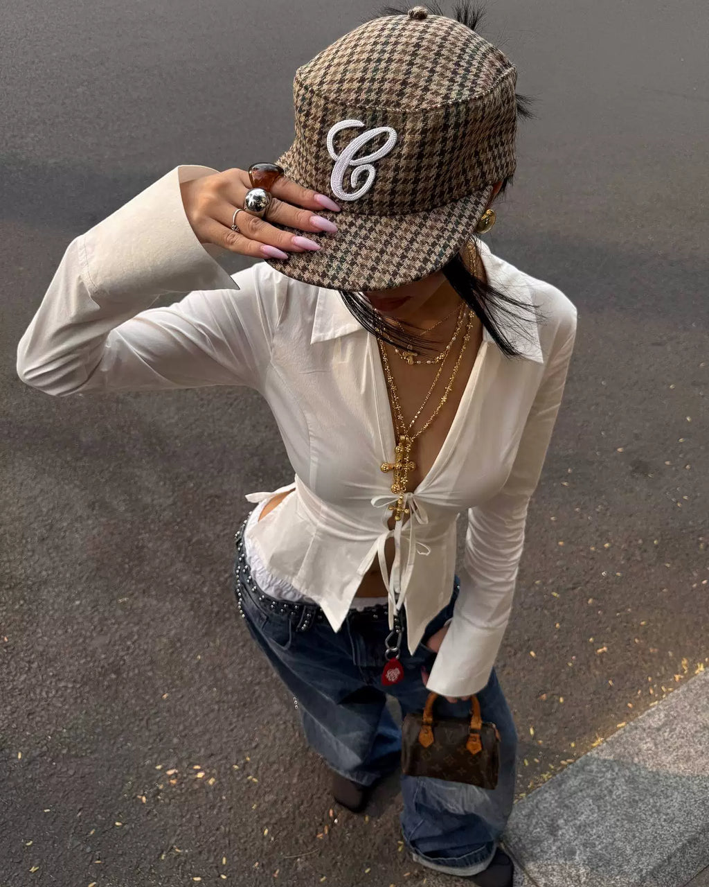 6CRAYON Casual Versatile Letter Embroidered Flat-brimmed Baseball Cap