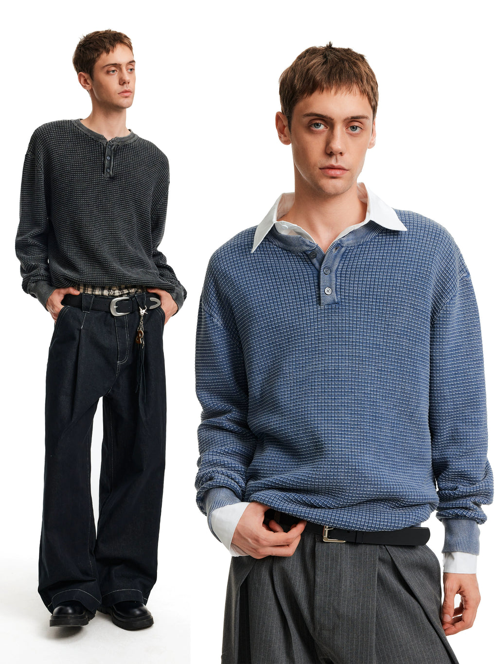 MADWITCH Vintage Waffle Knitted Sweater