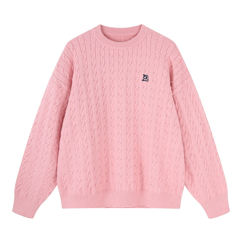 MATCHA STORY Vintage Twist Loose Knitted Sweater