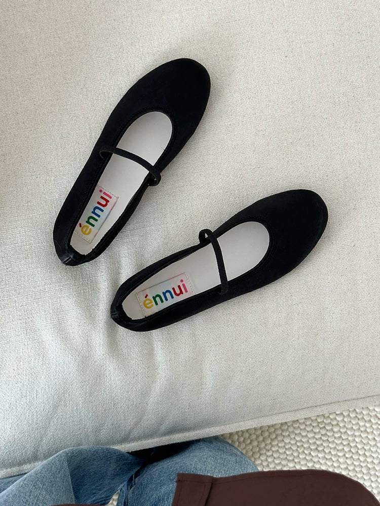 Ennui One-pedal Women's Shallow Mouth Mary Jane Flats