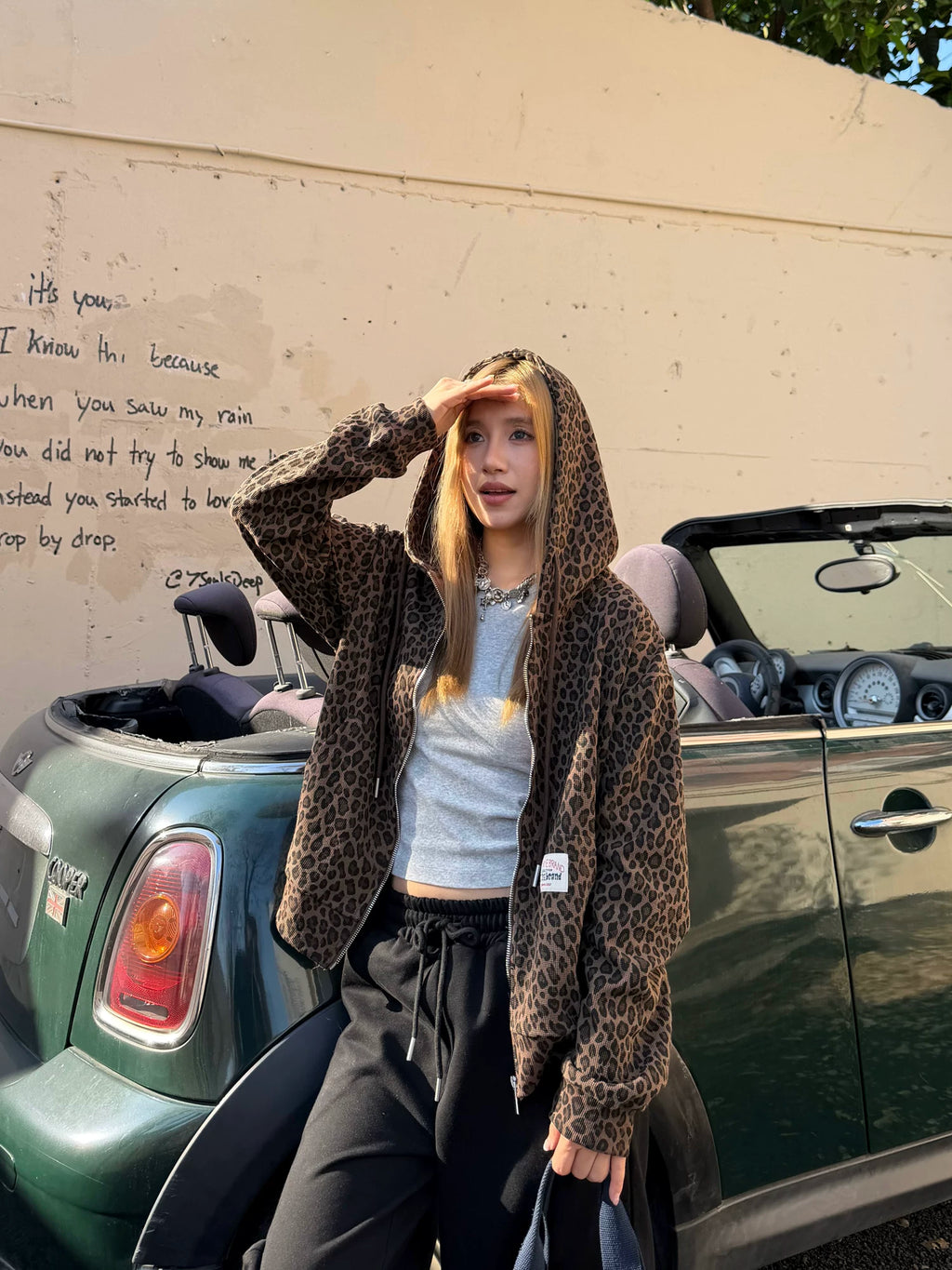 CCYE Waffle Leopard Print Jacket