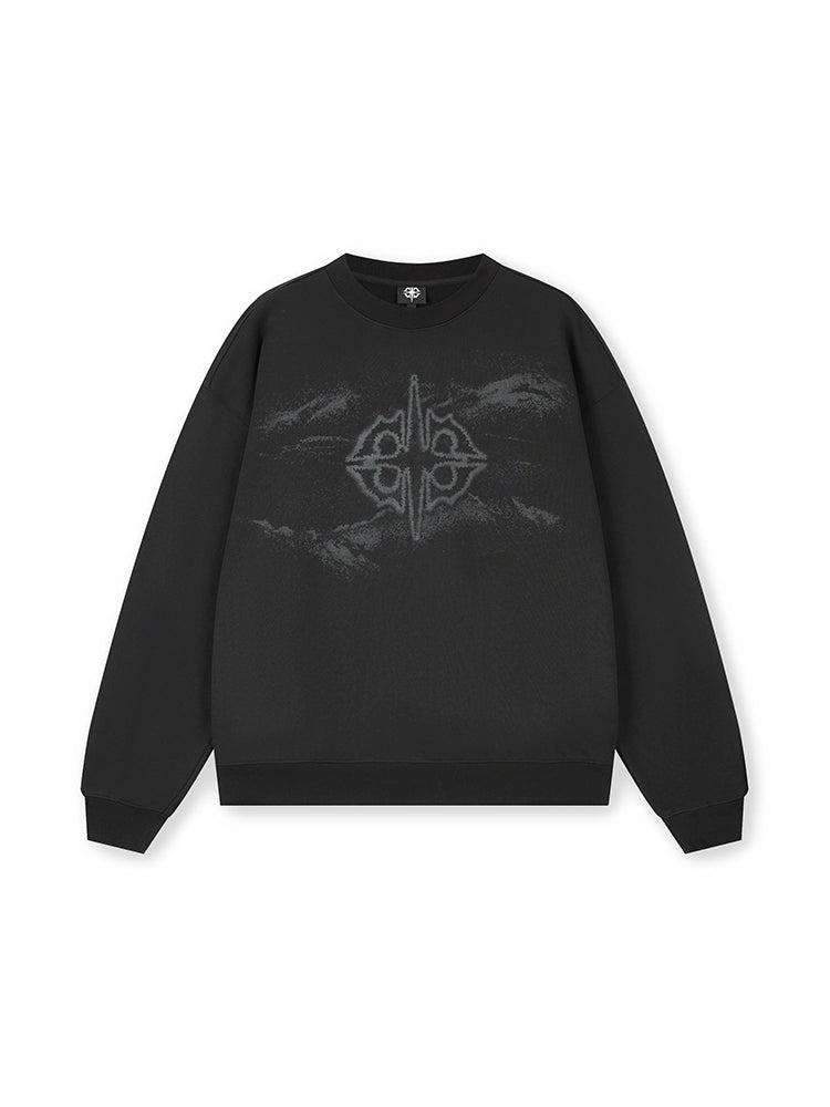 DICETINY Mottled Logo Print Sweater