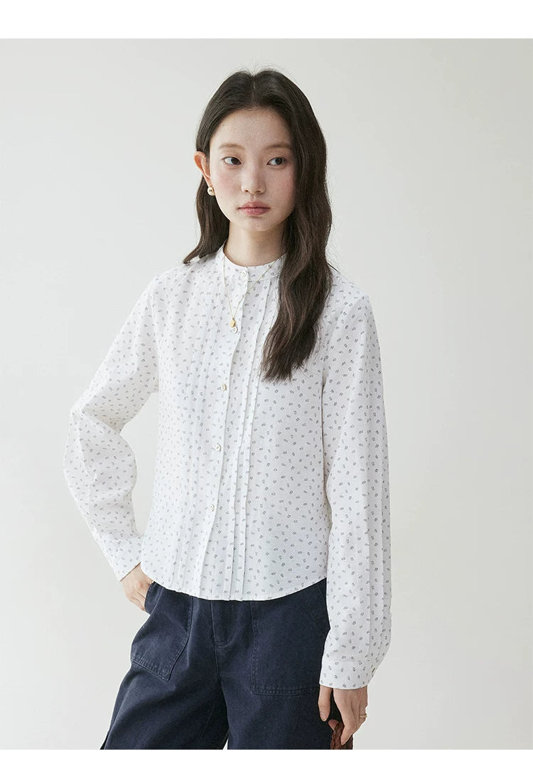 VOOE Floral Round Neck Long-sleeved Shirt
