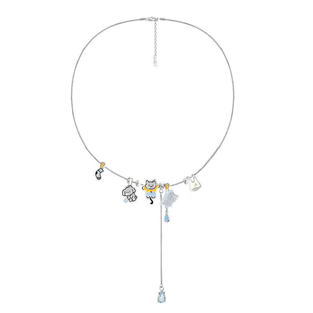 MASW Cartoon Cute Kitten Necklace