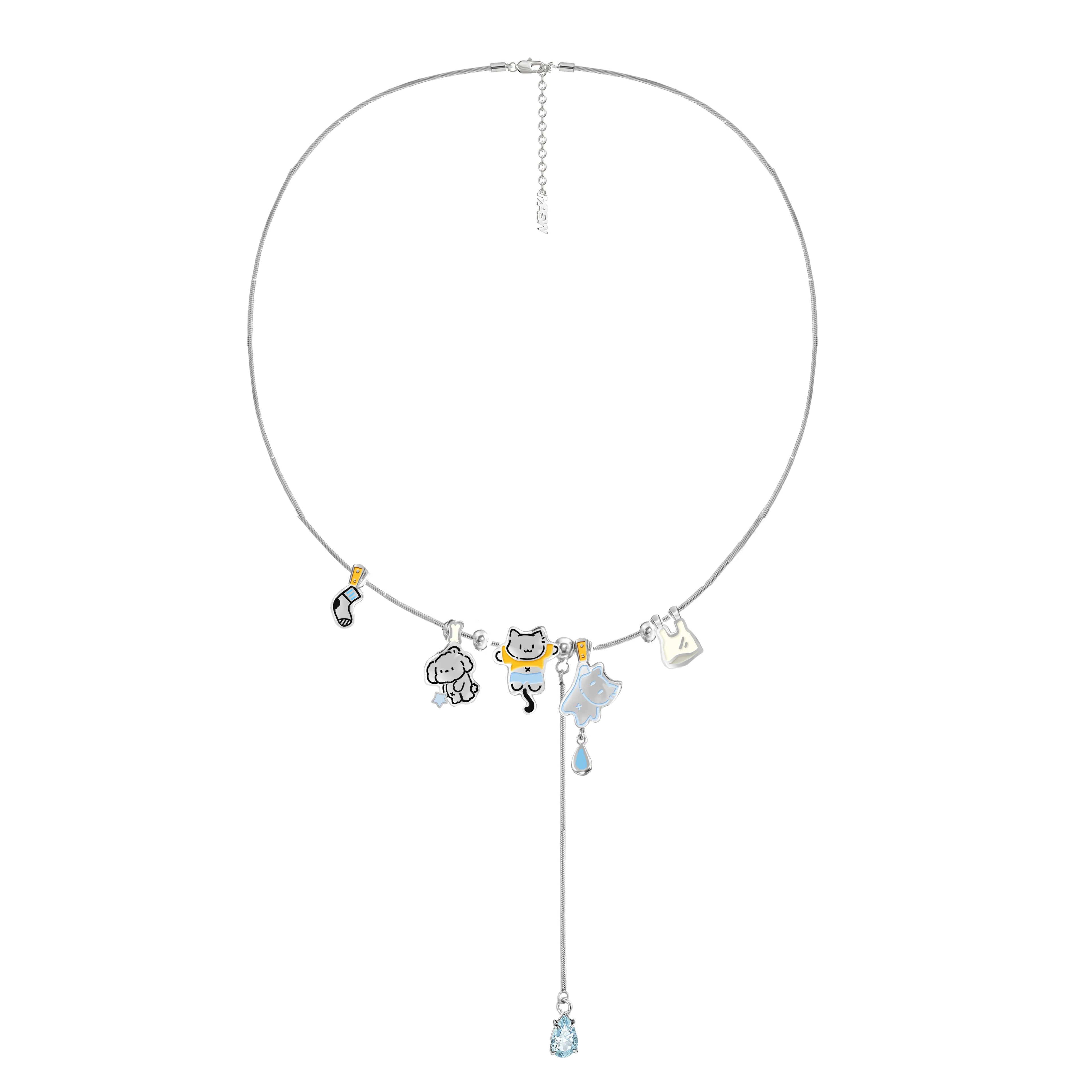 MASW Cartoon Cute Kitten Necklace