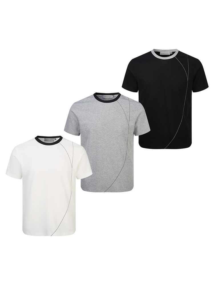 EME Contrasting Lines Casual Front Shoulder Tee