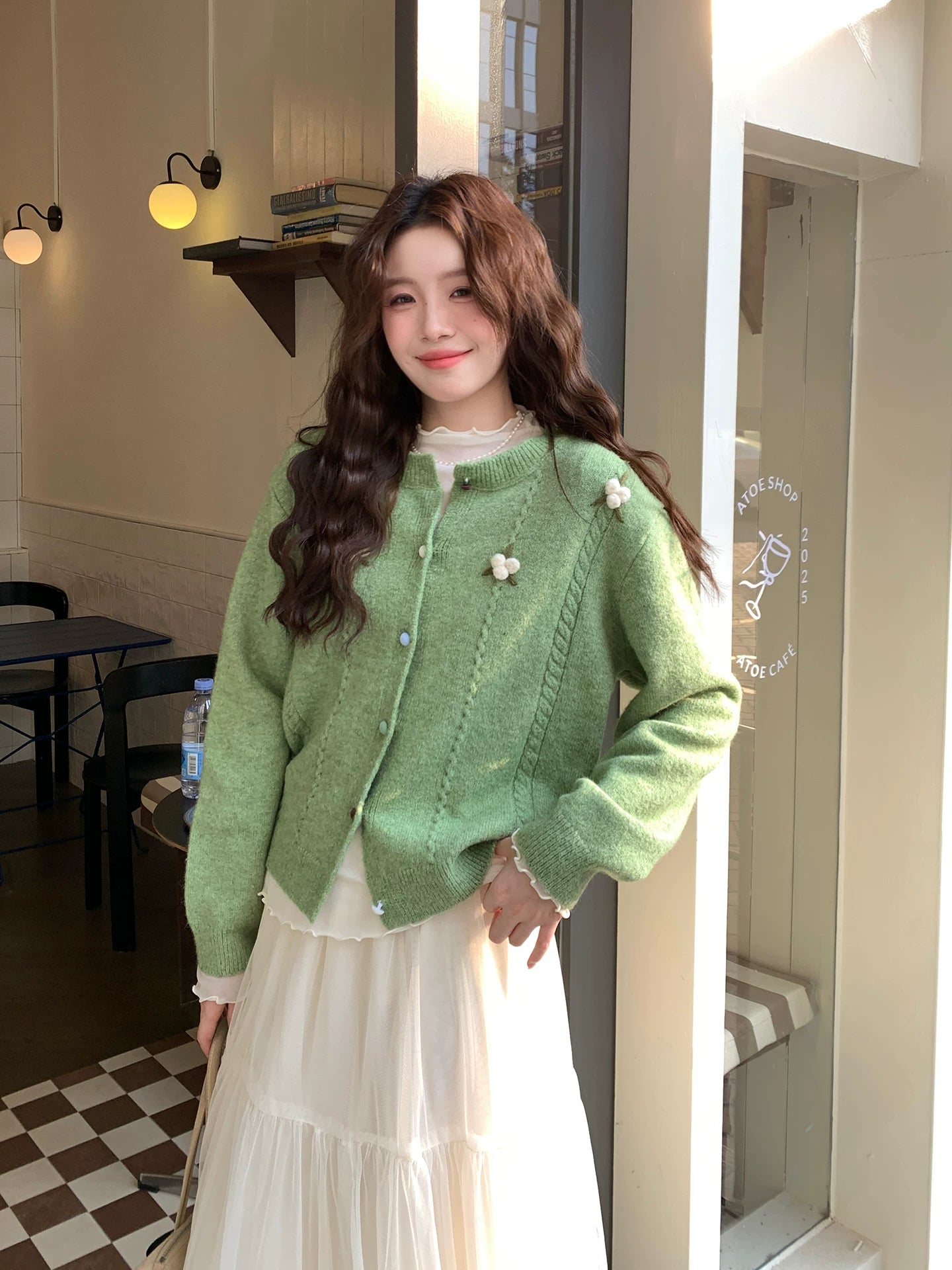 Even Korean White Lazy Sweater