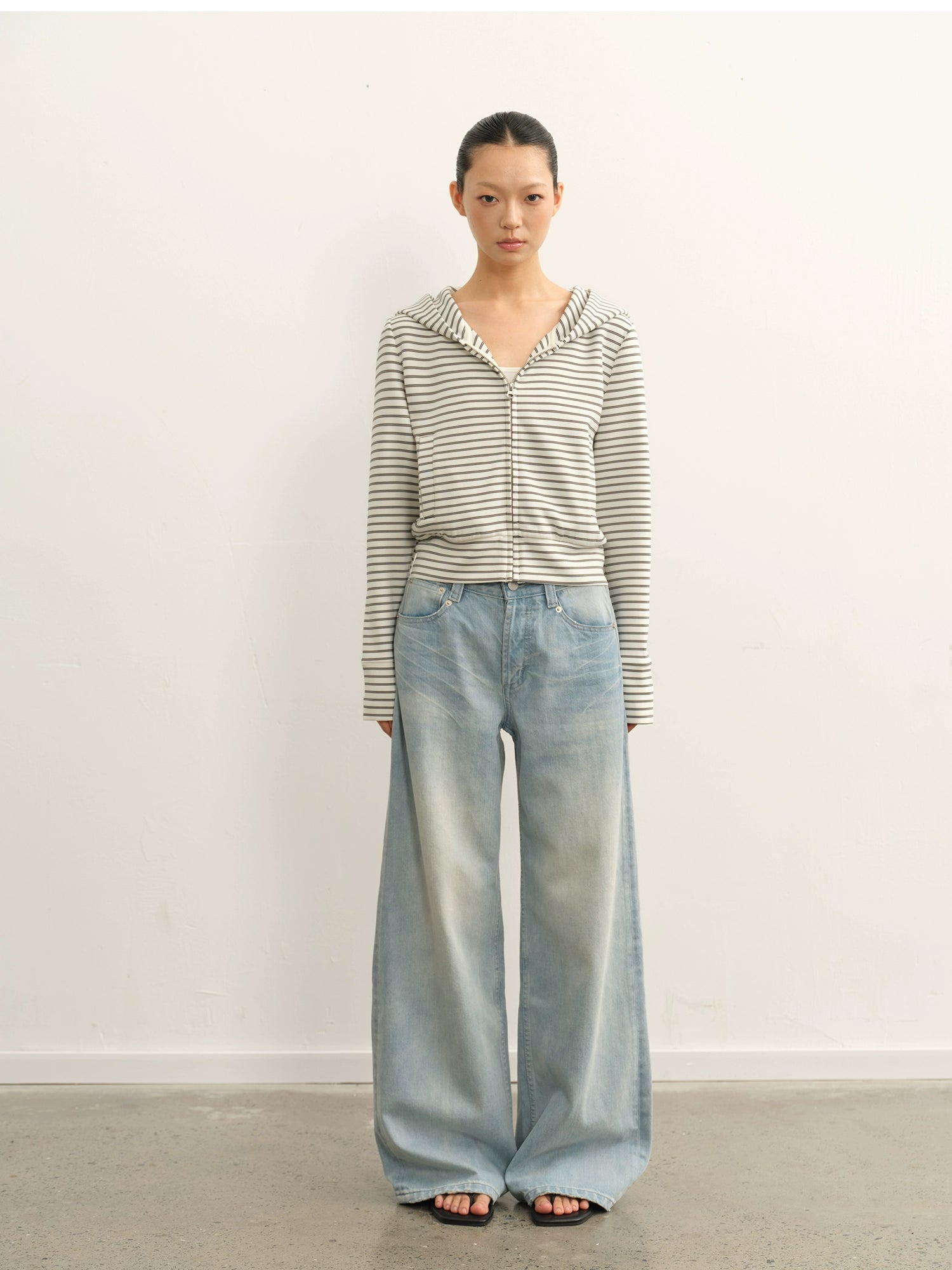 LINY LIBERTY Vintage Striped Hooded Cardigan Jacket