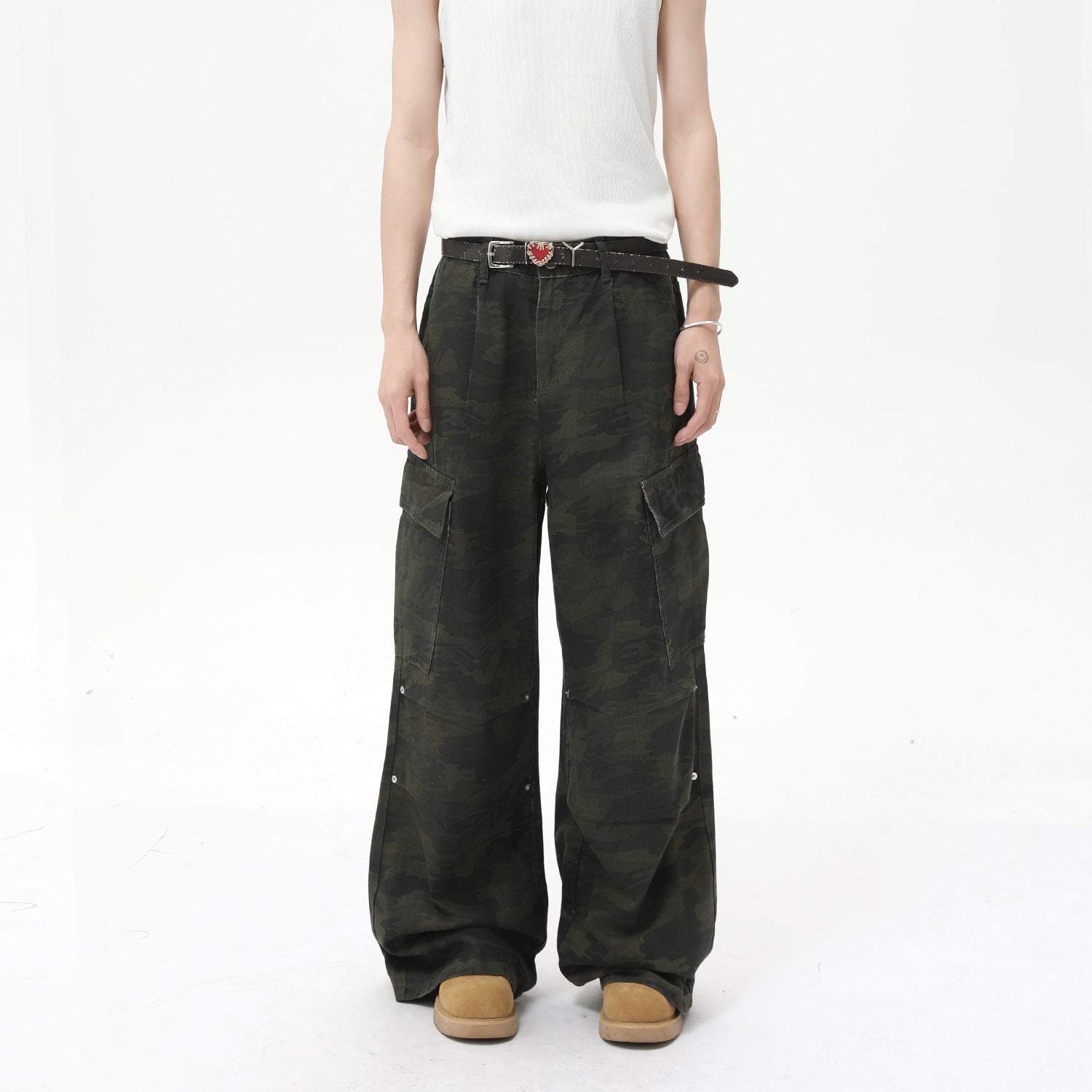 MTLCLOTHES Camouflage Loose and Versatile Jeans
