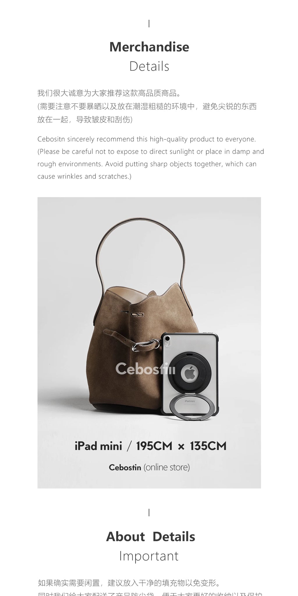 Cebostin Frosted Cowhide Large Capacity Handbag