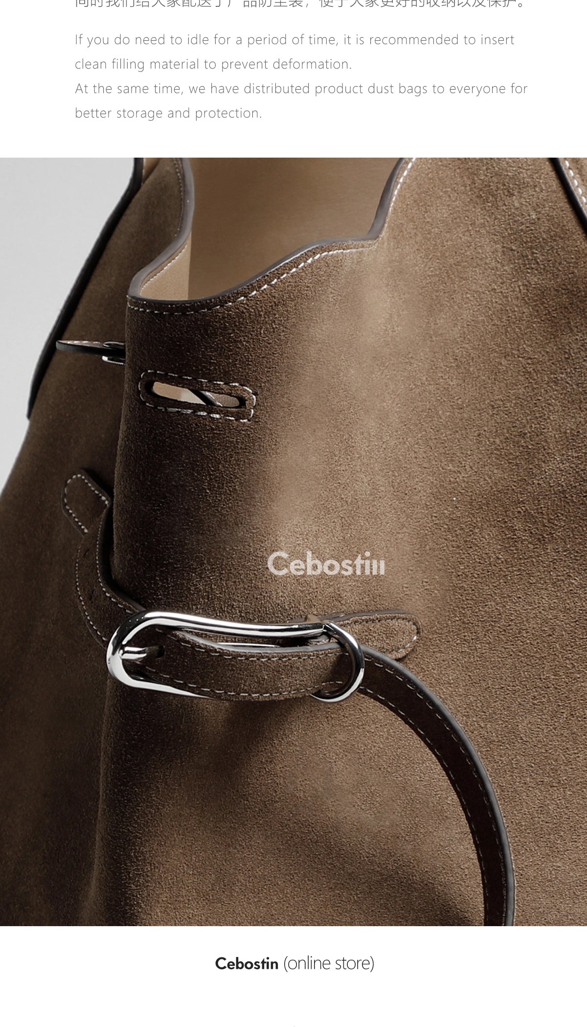 Cebostin Frosted Cowhide Large Capacity Handbag