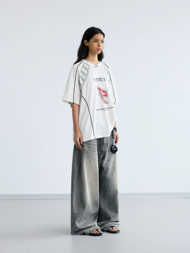 PEOPLESTYLE Sports Air Breathable Loose Jersey Tee