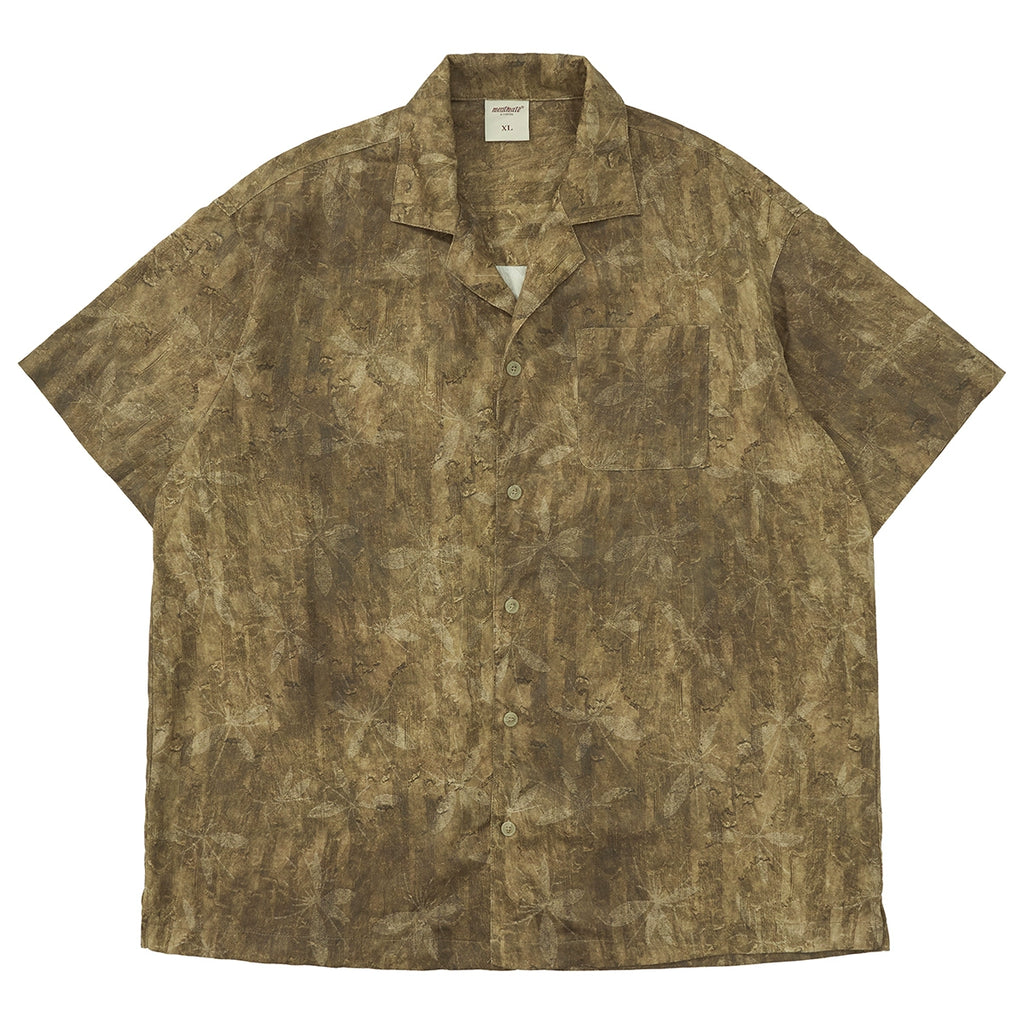 Mentmate Natural Tree Pattern Cuban Neck Short Sleeve Shirt