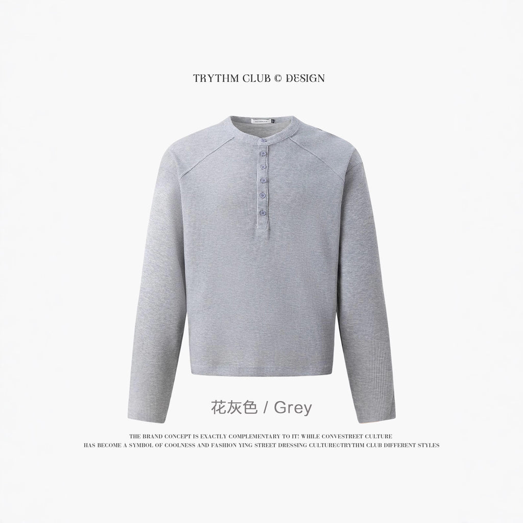 TRYTHMCLUB Waffle Simple Knitted Sweater