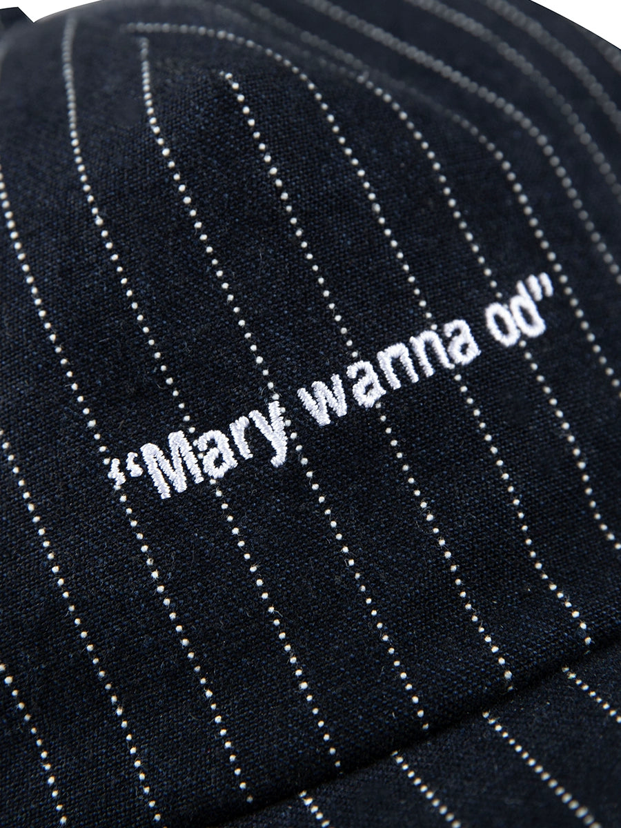 OD Striped Embroidered Retro Flat-brimmed Leather Buckle Baseball Cap