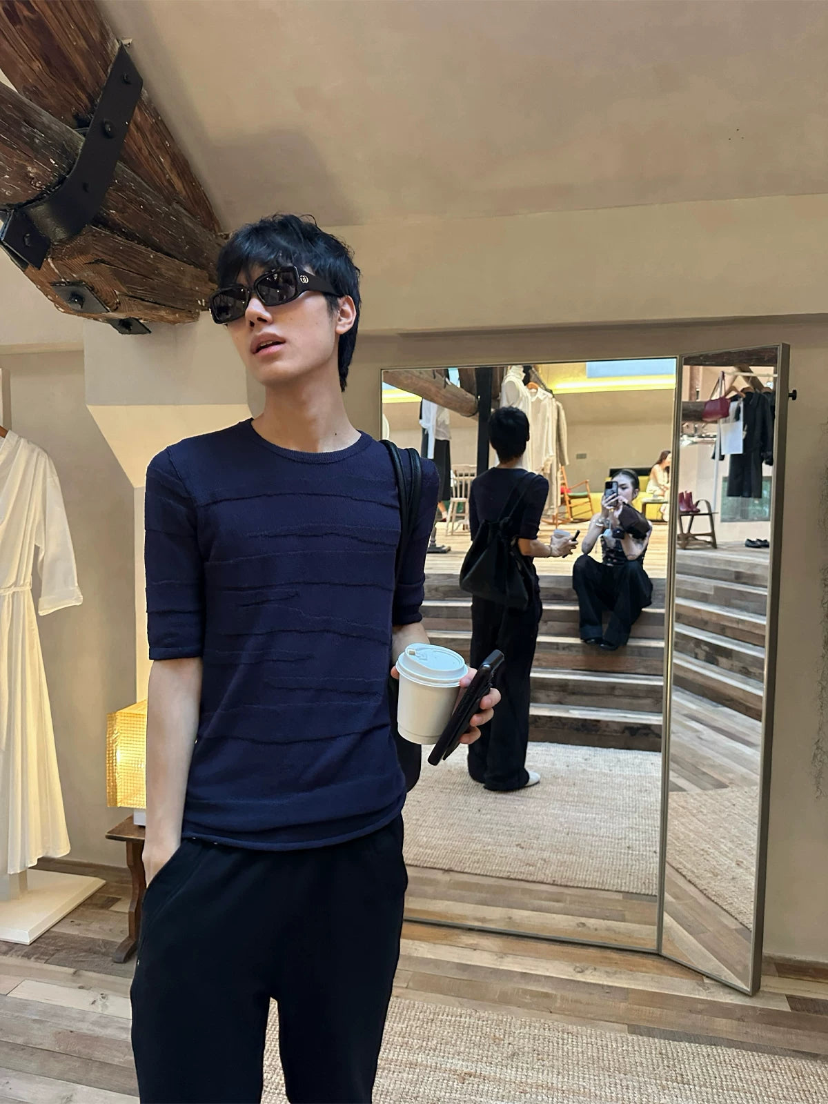 Slight Vogue Camouflage Ice Silk Woolen Casual Tee
