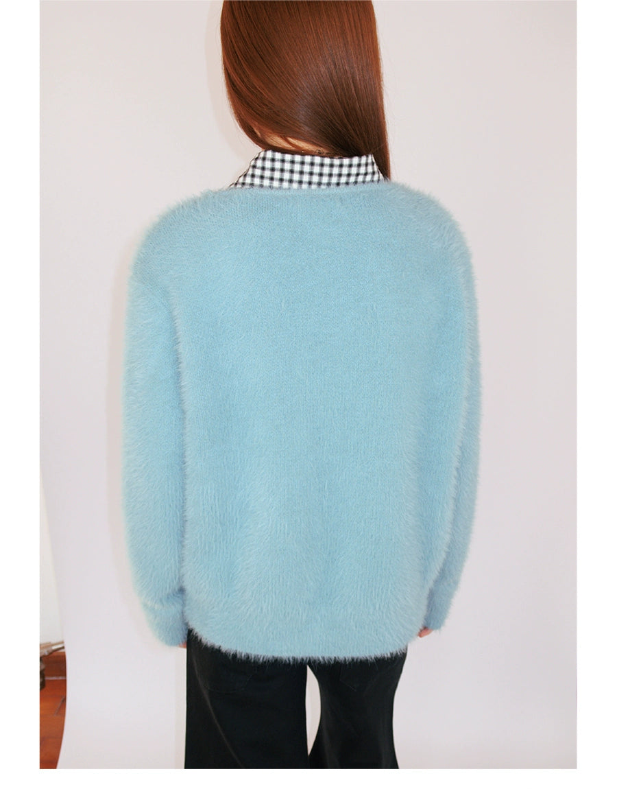 FUNKYFUN Lace-up Cardigan V-neck Sweater Jacket