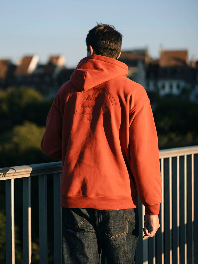 SIMWOOD Alphabet Embroidered Casual Hooded Sweater