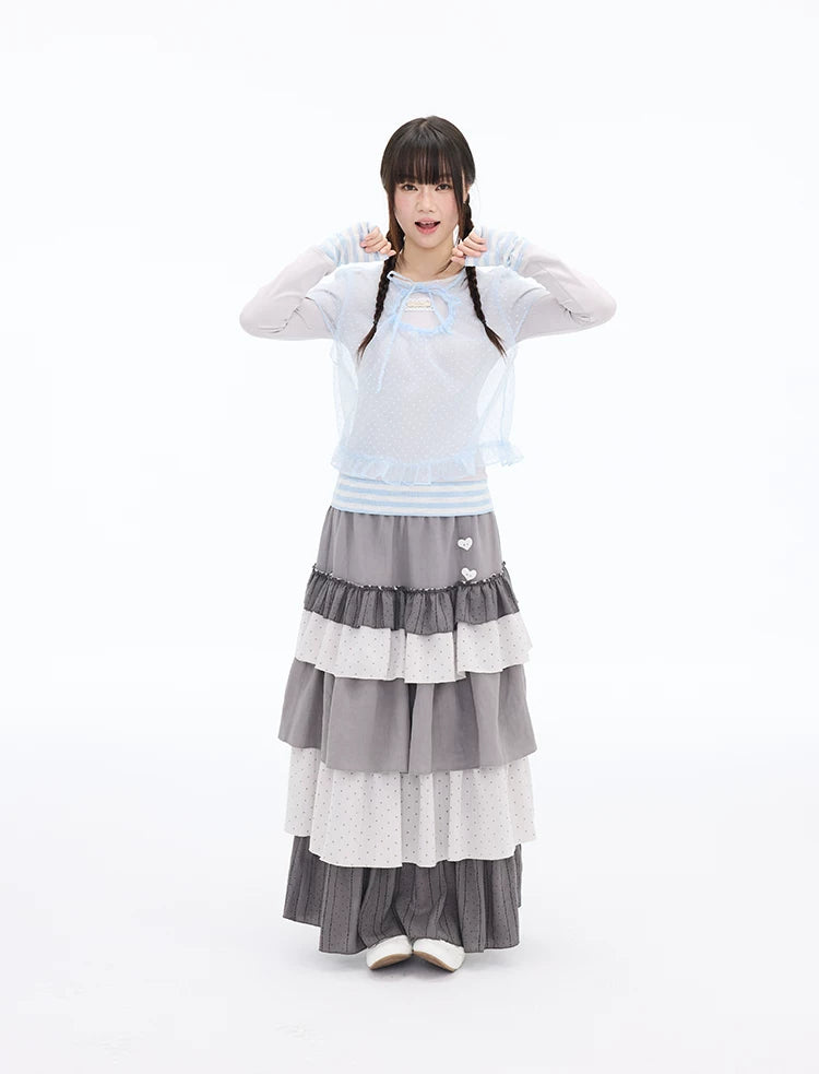 MOMSAYCAN Polka Dot Splicing Dress