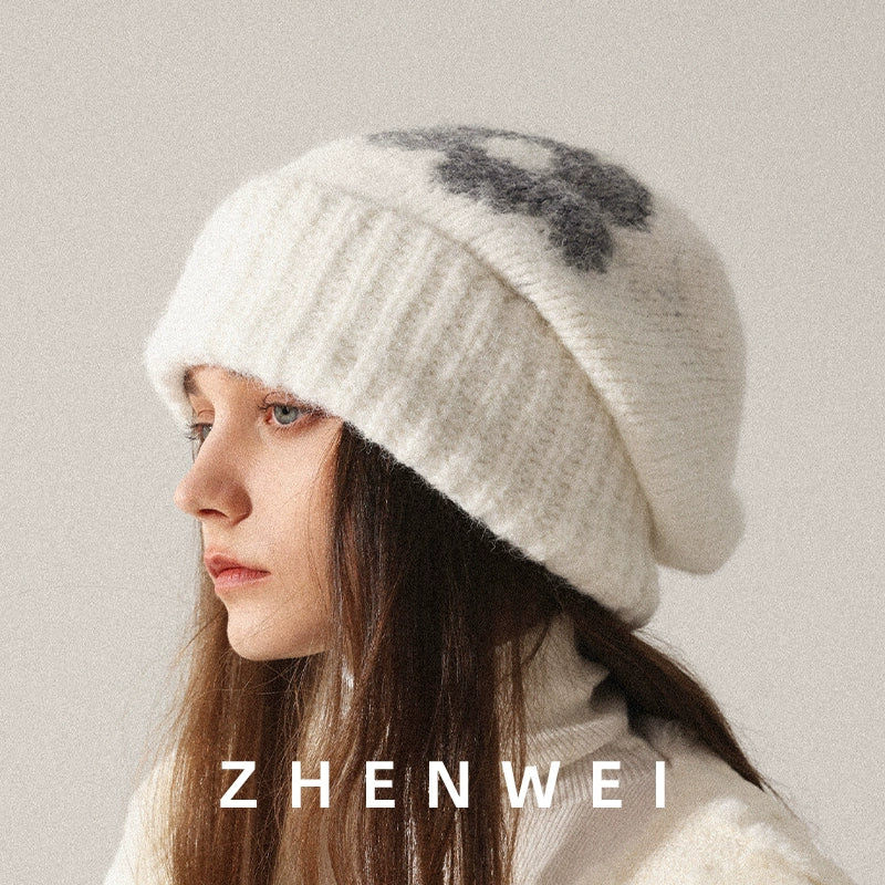 ZHENWEI Woolen Knitted Hat with Large Head Circumference