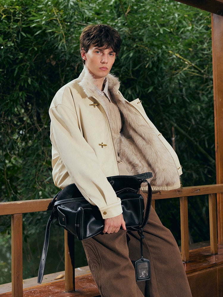 KREATE Aircraft Buckle Pu Leather Jacket