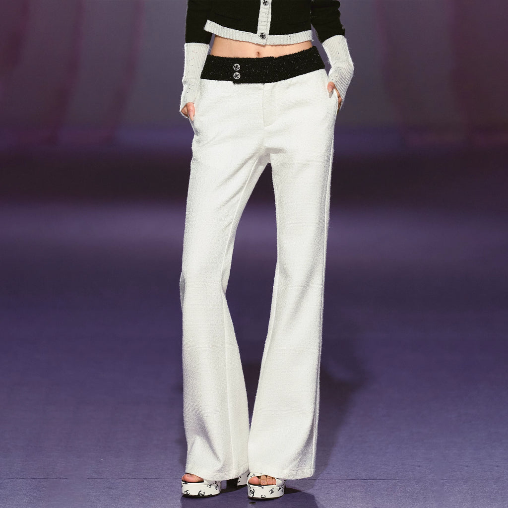 AGAM Splicing Waist Micro-pull Casual Pants