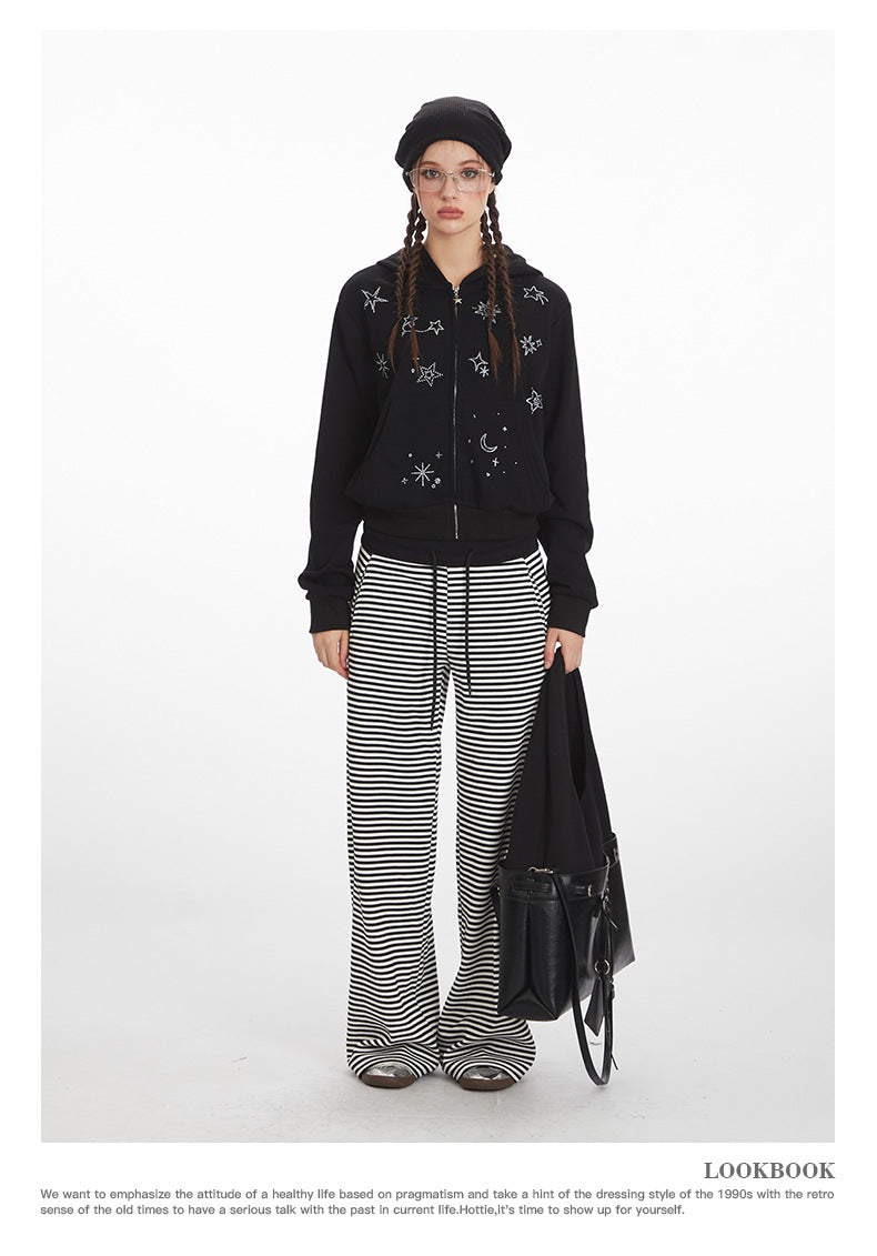 Nariele Hot Diamond Cardigan Zip Hooded Sweater