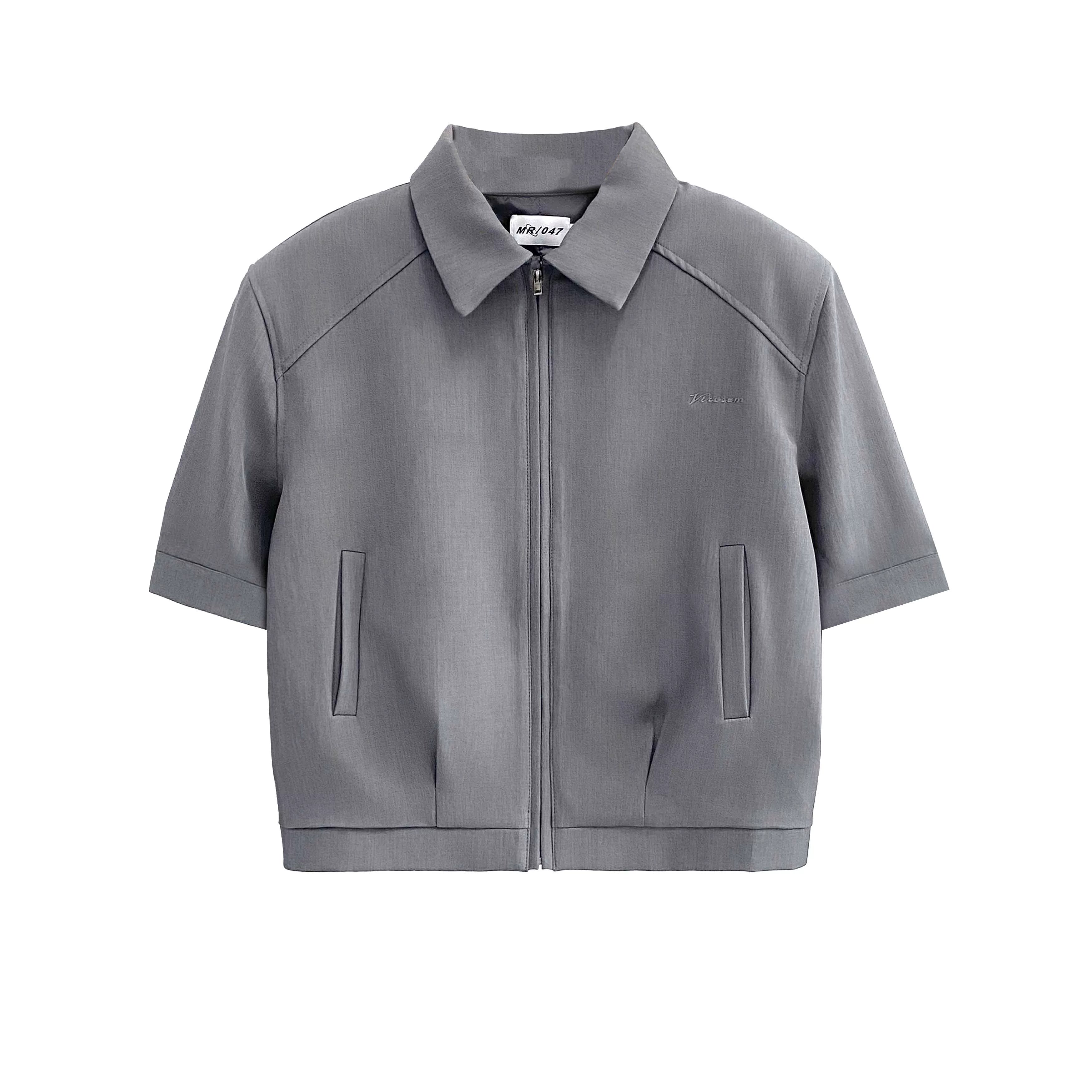 Zuocisankon Vintage Short Loose Zipper Jacket