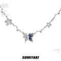 SUMIYAKI Three-dimensional Broken Diamond Gradual Change Bingyuan Butterfly Necklace