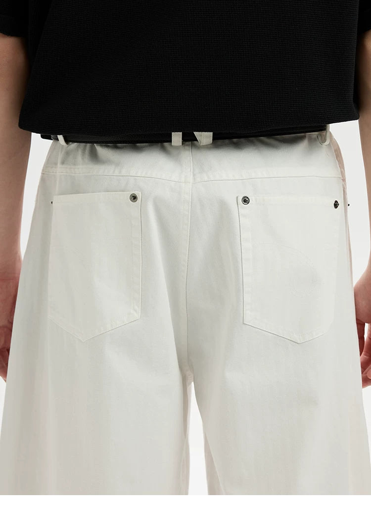 BUTTBILL Simple and Versatile Loose Casual Cropped Pants