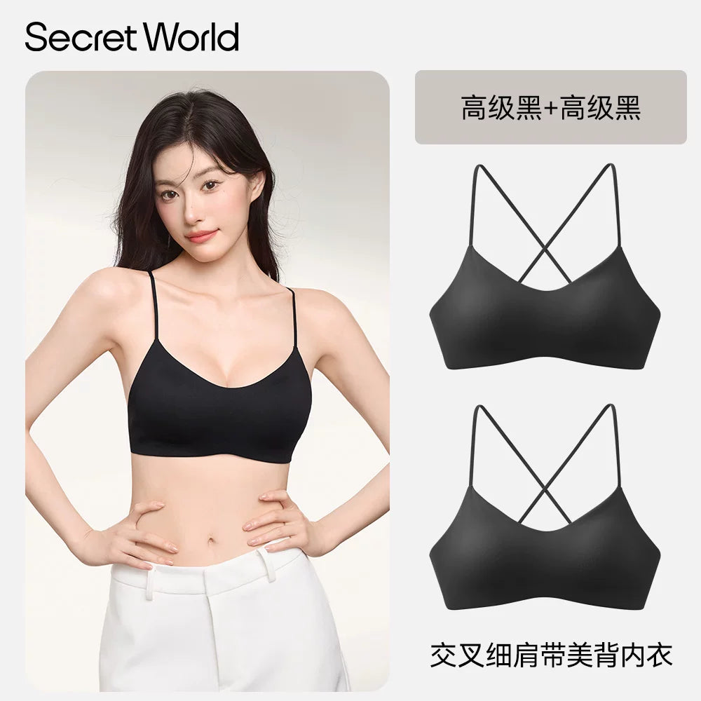 SecretWorld Cross Strap Bra