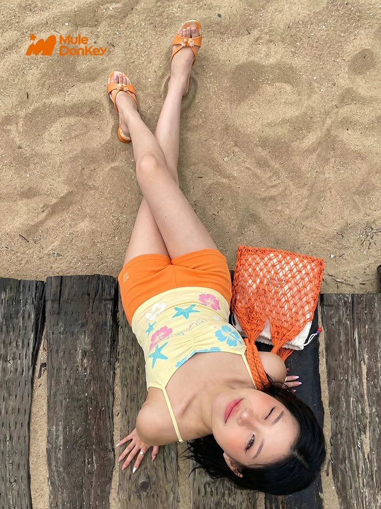 Donkey Outerwear Vacation High-heeled Open-toed Sandals